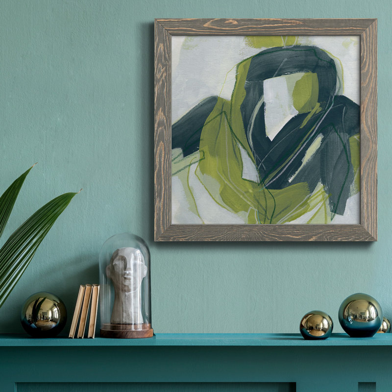 Verdigris Motion III - Reproduction d'art sur toile encadrée, H 35,5 po x l 35,5 po x P 1,5 po, Gris