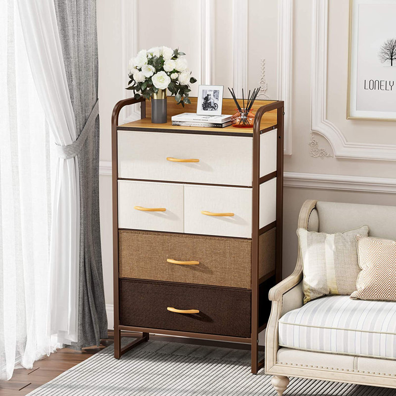 Commode 5 tiroirs 23,2 po Darniece, Chocolat