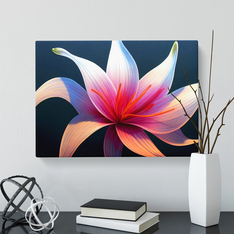 Futuristic Lily Flower Vol.3 - Wrapped Canvas, 35cm H x 50cm W x 3cm D