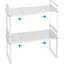 Tablette de rangement extensible pour armoire, support de rangement pour garde-manger empilable, armoire à épices ajustable avec capacité de 80 lb, paquet de 2