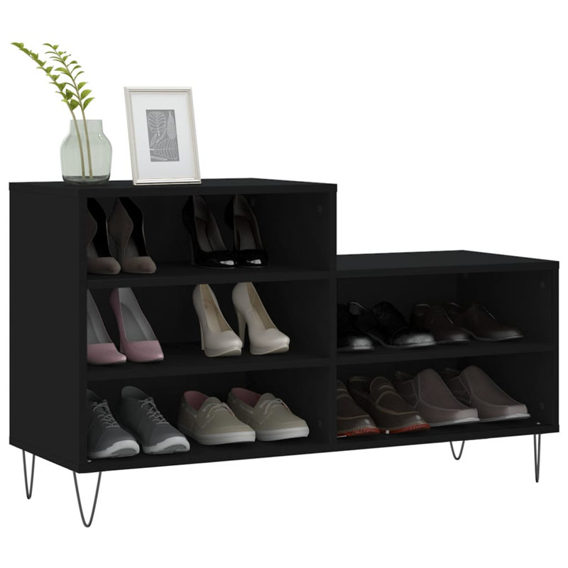 10 Pair Shoe Storage Cabinet, Black
