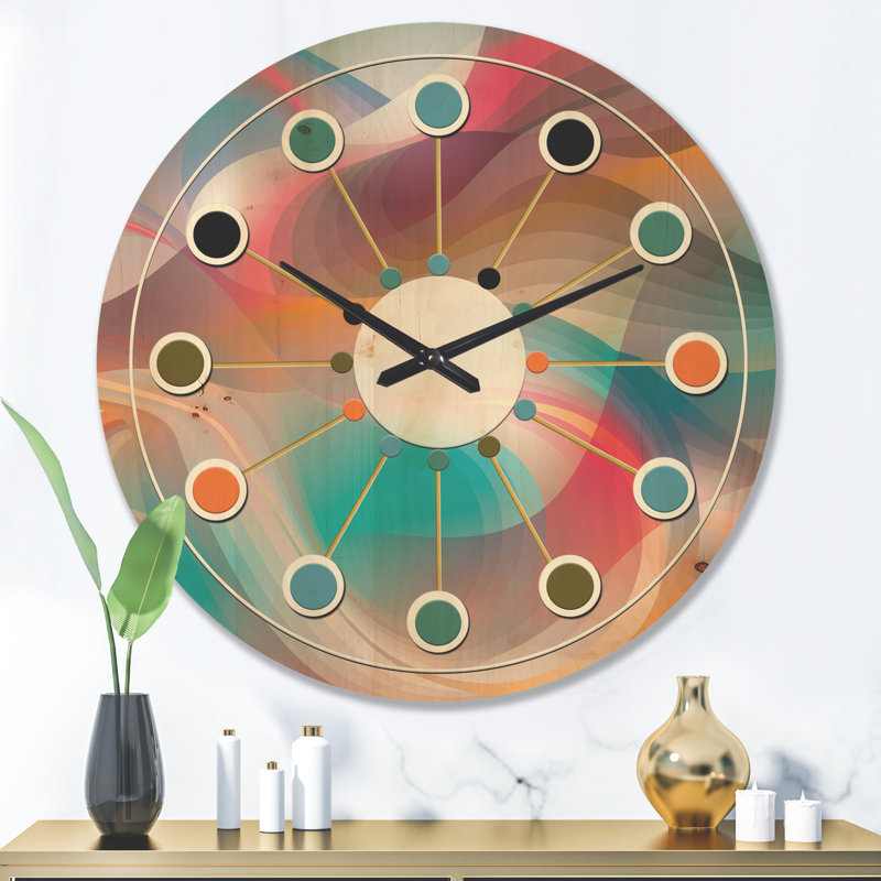 Horloge murale rétro Mid-Century, Grand