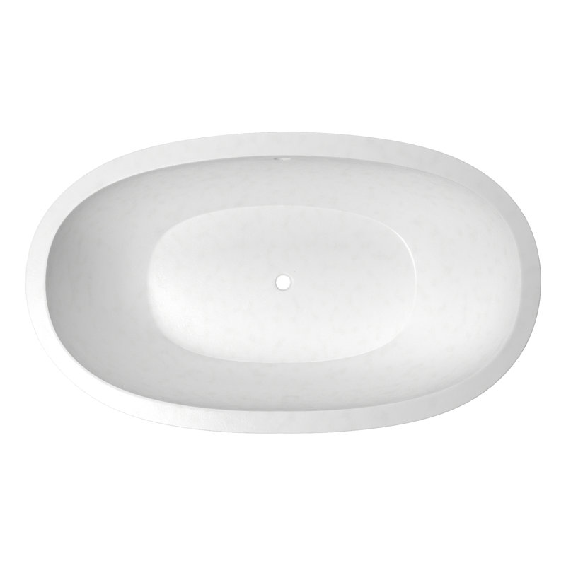 Avalon NativeStone Freestanding Soaking Cement Bathtub, 21" H x 36" W x 62" L, Pearl