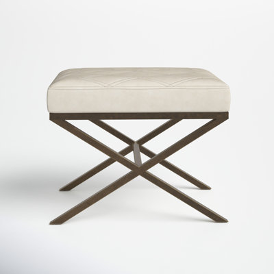 Madera Faux Leather Upholstered Bench - Cream