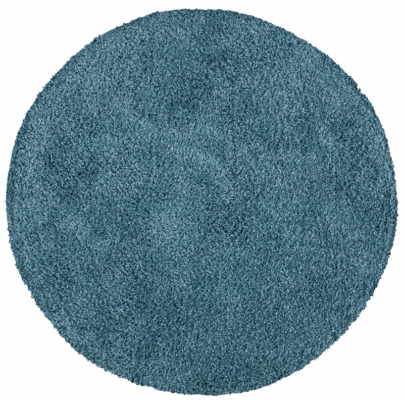 Siragan Shag 500 Performance Solid Color Rug, Round 5'3"
