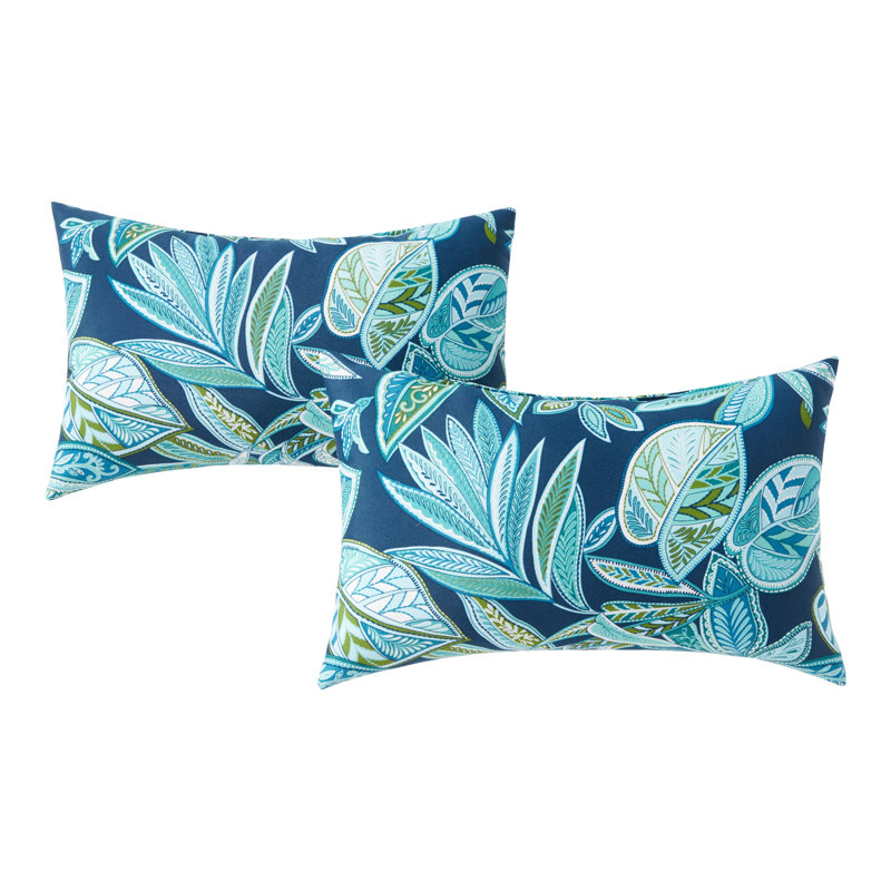 Coussin lombaire intérieur / extérieur Henrich, Bois de crête botanique, Ensemble de 2