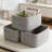 Woven Cotton Storage Baskets Set Of 3, Handmade Organizer Bins For Closet, Shelf, Desk, And Nursery, Decorative Rectangular Baskets For Home Organization-885824928