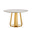 Table de salle à manger ronde en marbre de 47 po, table de cuisine moderne avec plateau en faux marbre ultrabrillant et base en acier inoxydable pour la salle à manger, cuisine (table seulement)