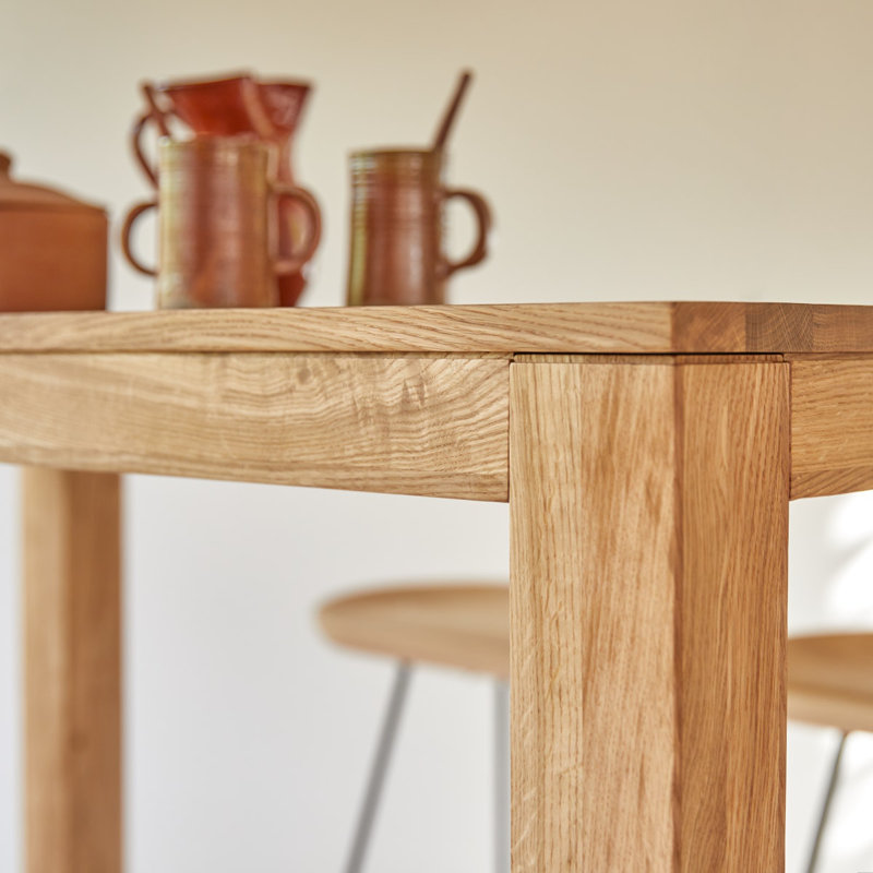Eden Solid Oak Dining Table, 41.34"H x 47.24"L x 23.62"W