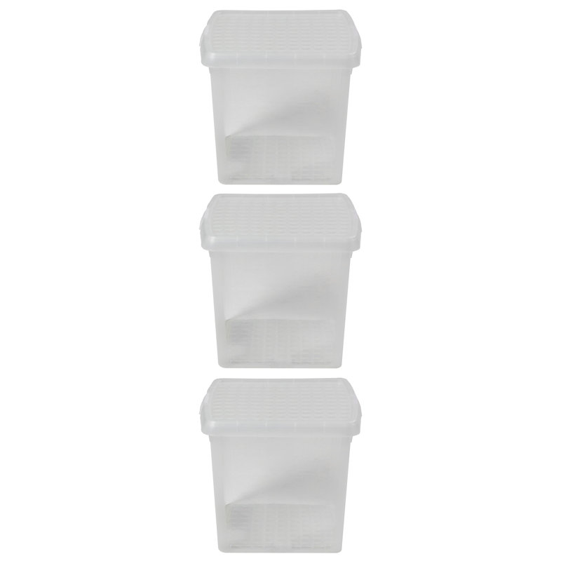Wham Clip Square Plastic Storage Boxes with Secure Clip Lock Lids Clear/Clear/Clear