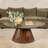 Declan Asymmetrical Organic-Shaped Mango Wood Coffee Table with Conical Base, Walnut-112716651