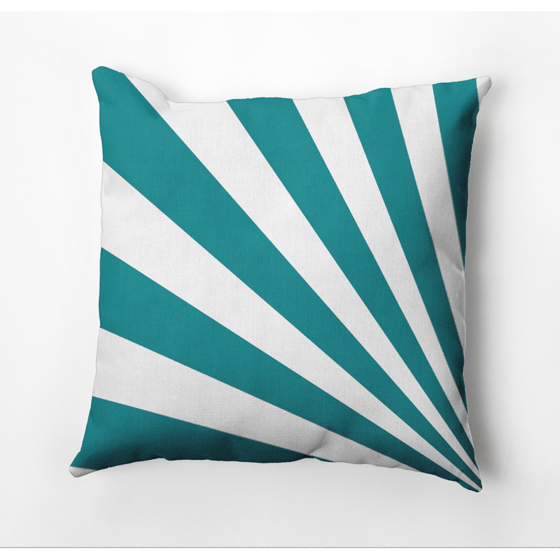 Geometric Reversible Throw Pillow, 18"x18", Teal