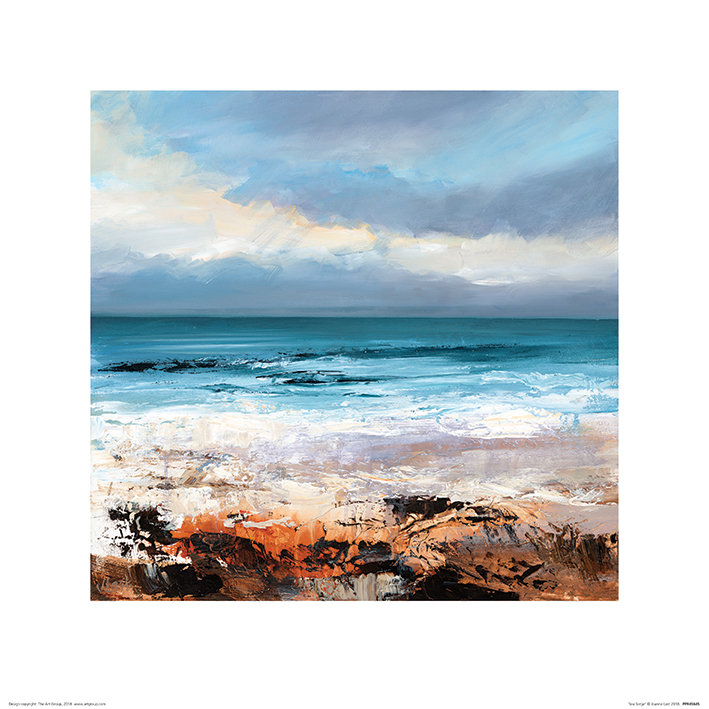 Sea Surge - No Frame Print on Canvas, 40cm H x 40cm W, Paper, White