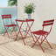 Ensemble bistro 3 pièces en acier pliable, table de patio résistante aux intempéries et 2 chaises pour balcon, jardin, cour, bord de piscine et intérieur