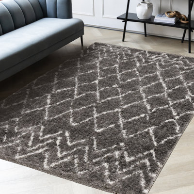 Tapis gris à poils longs Keemia 