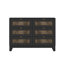 Ensemble de chambre à coucher 4 pièces, lit plateforme grand avec des autocollants en bois, table de chevet et commode avec poignée en métal, noir (Ancien SKU: HL000191AAB)-1895411148