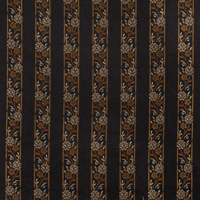 Tissu rayé brodé, Rouge / Noir