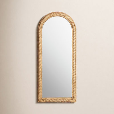 Manufactured Wood/Jute Arch Mirror