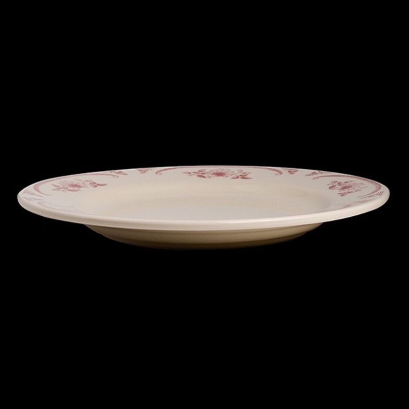 AMERICAN ROSE Plate Rolled Edge, White/Pink