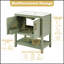 Meuble-lavabo avec lavabo en céramique et rangement polyvalent, parfait pour les petites salles de bain et design élégant-21799069