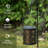 Metal Cutout Pattern Solar Powered Lantern With LED Light