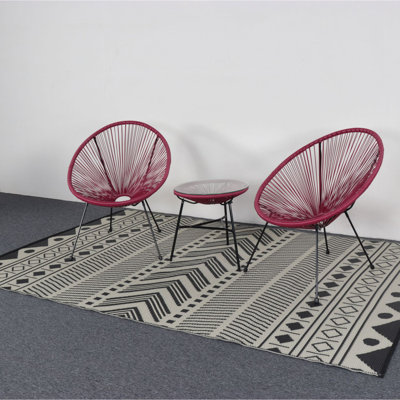 Hand Woven 180cm X 270cm Indoor / Outdoor Area Rug Set