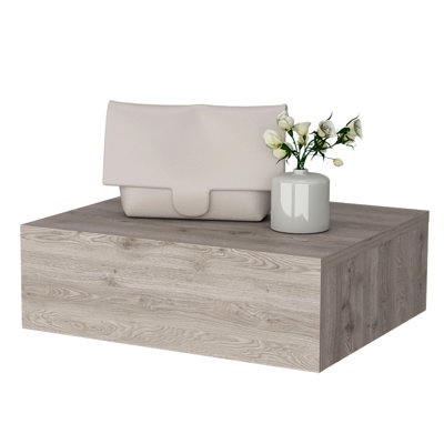 Élégante table de chevet flottante avec tiroir de rangement intérieur pratique pour la décoration de la chambre à coucher et la fonction spacieuse