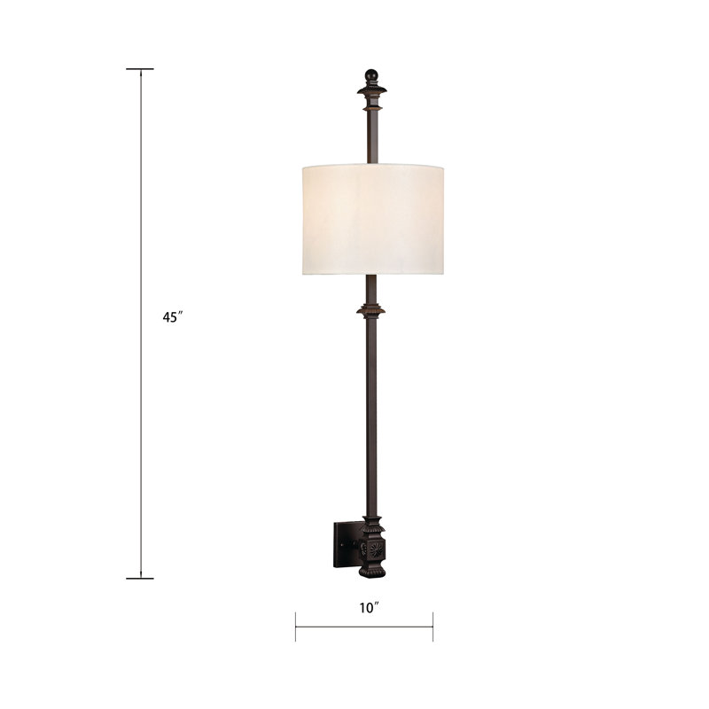 Applique murale torchère à 2 lumières de 45 po de hauteur - Bronze huilé