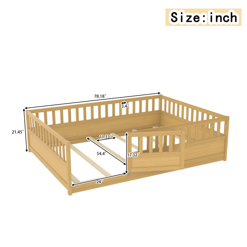 Lit plateforme pour enfants Soild, Naturel, Complète