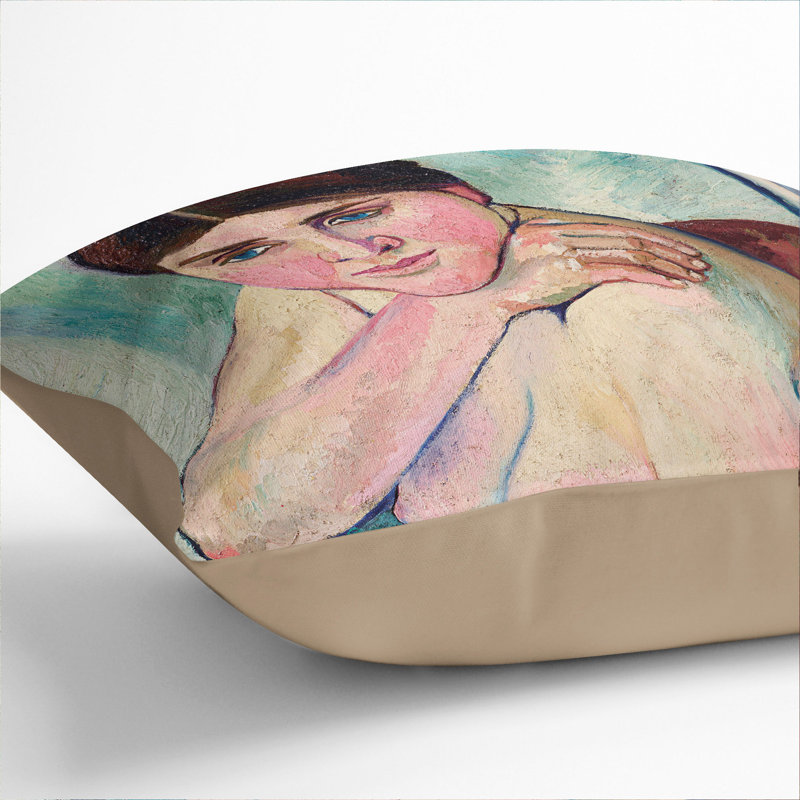 Portrait Of Juliette Square Throw Cushion, Stone, 40cm H x 40cm W x 15cm D