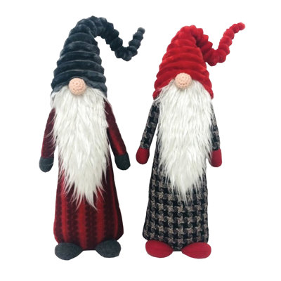 2 Piece 17" Tall Xmas Gnomes Set