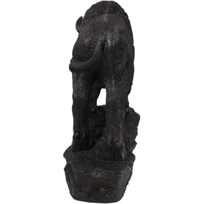 Large Southwestern Native American Bison Buffalo On Rock Rustic Statue 20" L