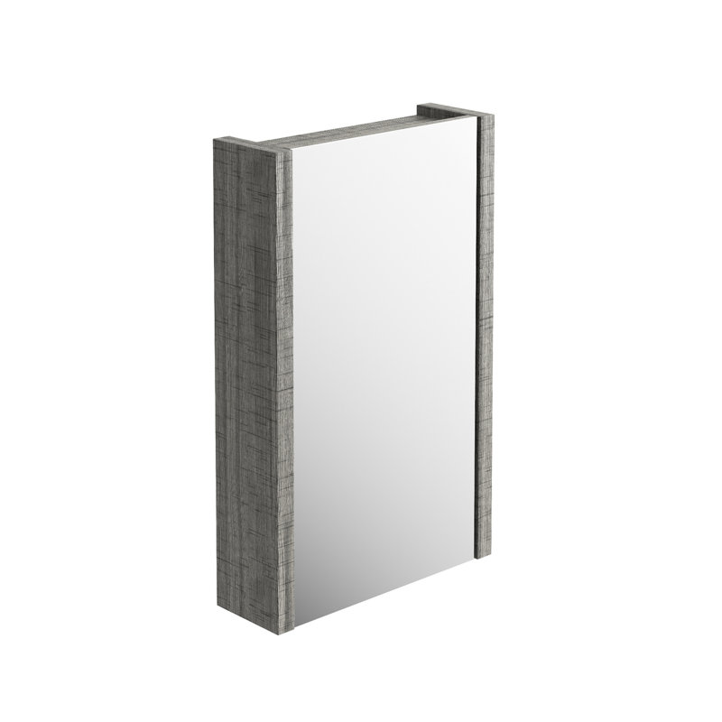 Walker 500mm W 800mm H Surface Framed Medicine Cabinet Mirror 3 Fixed, Grey Ash