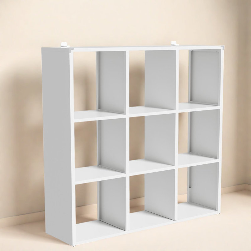 Organisateur de maison moderne en métal blanc avec 9 boîtes robustes avec rangement