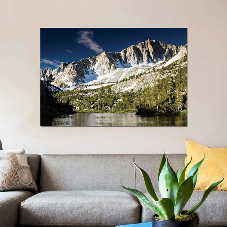 «River with Mountain Range», reproduction de photo sur toile, H 8 po x l 12 po x P 0,75 po, Toile tendue, Pas de tapis