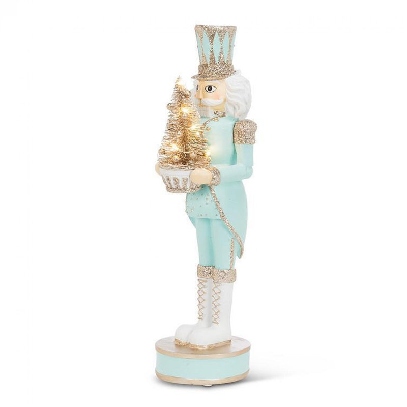Figurine casse-noisette avec arbre à DEL, Bleu