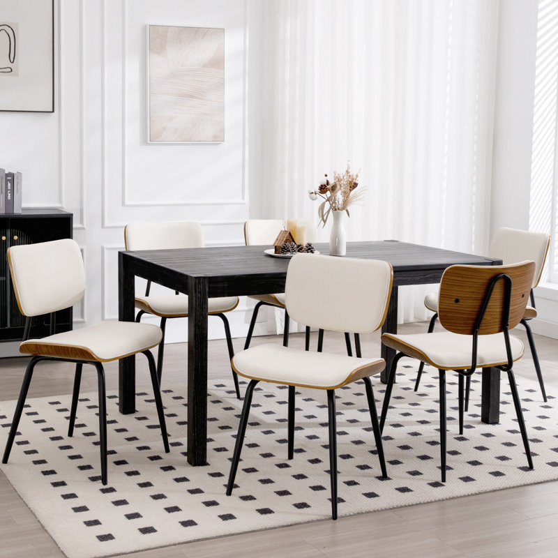 Upholstered Dining Chair, Cream, 4