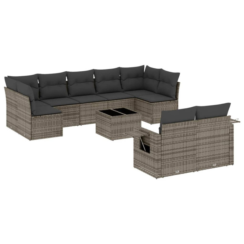 Ensemble de canapé de jardin Vidaxl gris