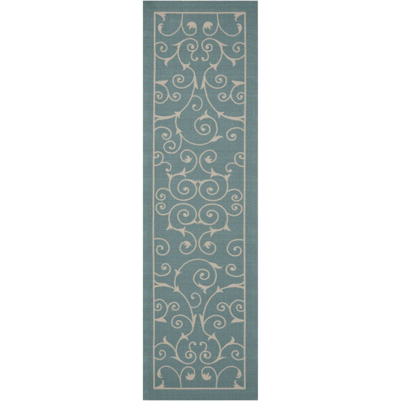 Tapis blanc moderne Dian, Tapis de couloir 2 pi 3 po x 8 pi