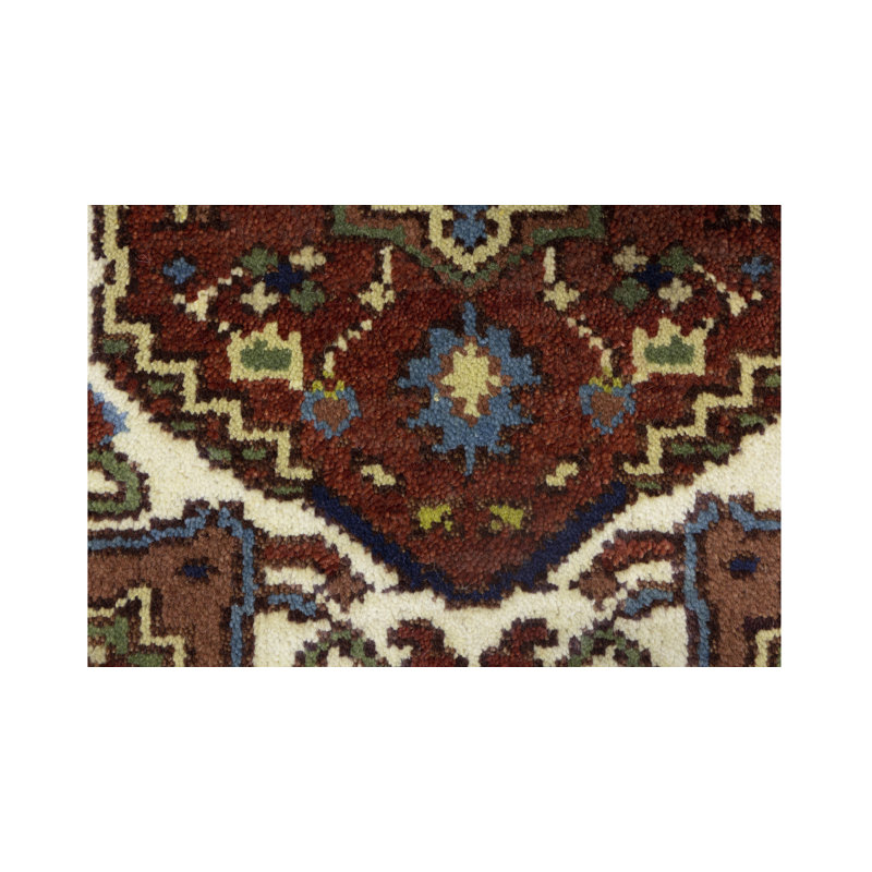 Biermann Oriental Handmade Hand-Knotted Rectangle 2' x 2'11" Wool Area Rug in Blue/Brown/White