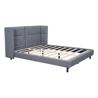 Queen Size Upholstered Platform Bed With LED Lights And U-Shaped Headboard, Linen Fabric -  Ivy Bronx, 0F25C988CBCD44218D594987734FA52F