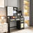 Vanity With 3 Color Show & Openable Mirror, 4 Voluminous Drawer 1 Cabinet, Bedroom Shining, Black Makeup System Drawers Style,-1185325416