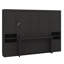 Grand lit escamotable mural avec placard, tiroirs et tablettes