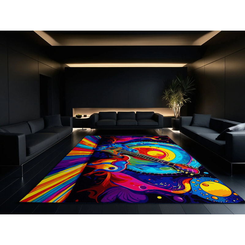 Abstract Inferno Rug, Rectangle 8' x 10'