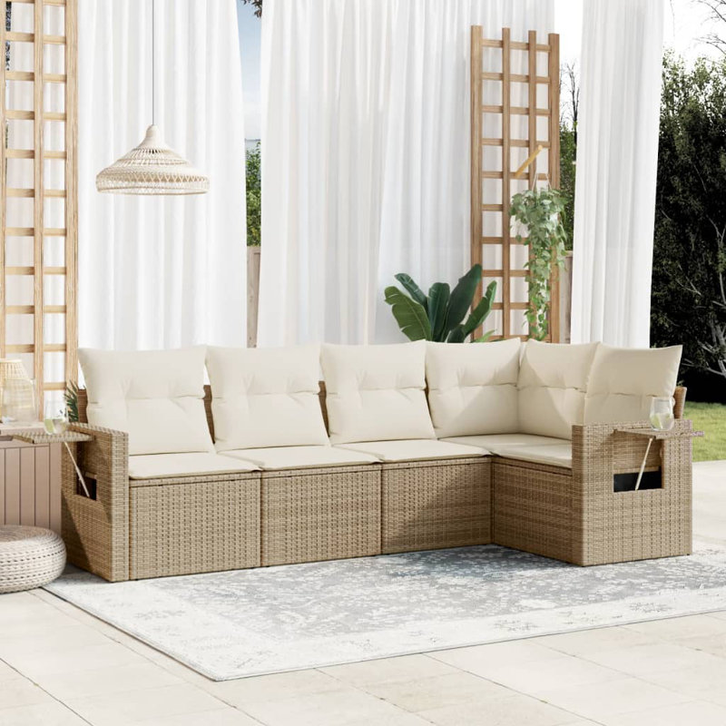 Grand canapé modulaire en rotin PE Vidaxl