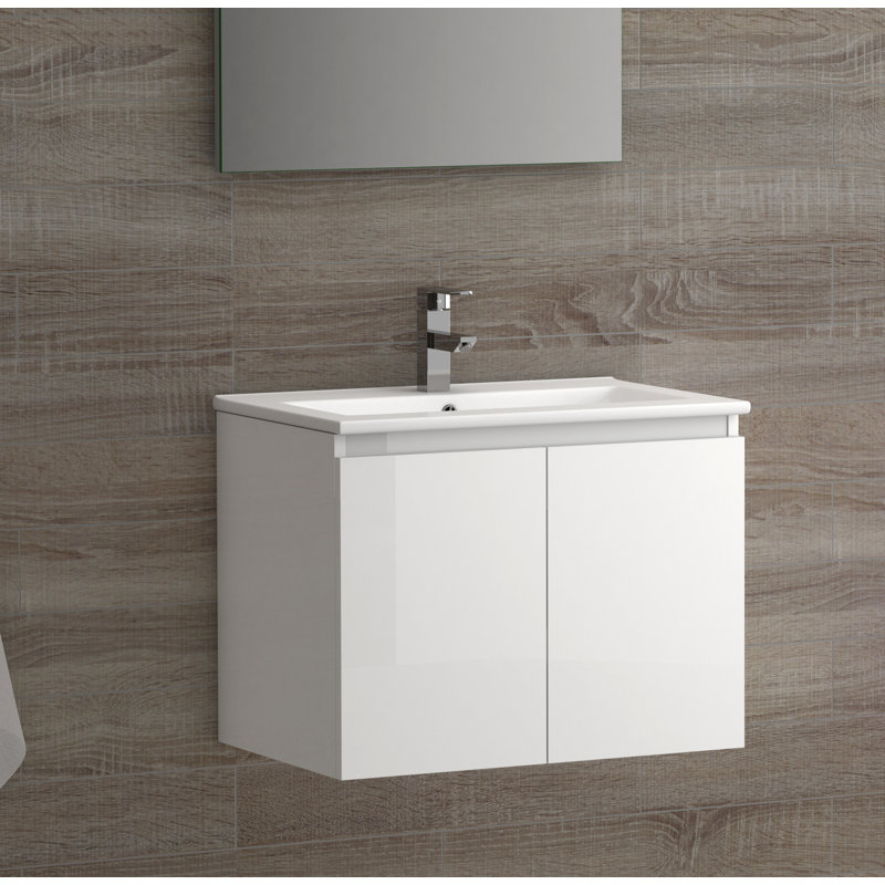 Malibu 28'' Bathroom Vanity Base Only, Glossy White