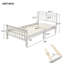 Lit plateforme avec base de lit en bois et sommier avec base et matelas-1065883656