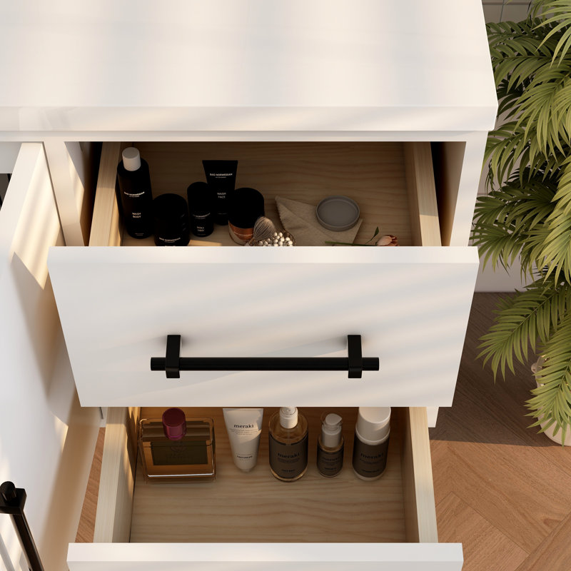 Victoria 59.05'' Single Bathroom Vanity with Acrylic Top, Gloss White