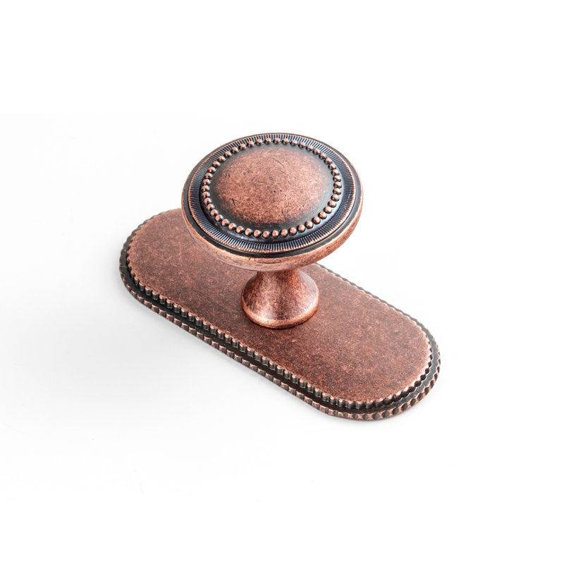 1 1/3" Mushroom Knob With Backplate(G019), Antique Copper