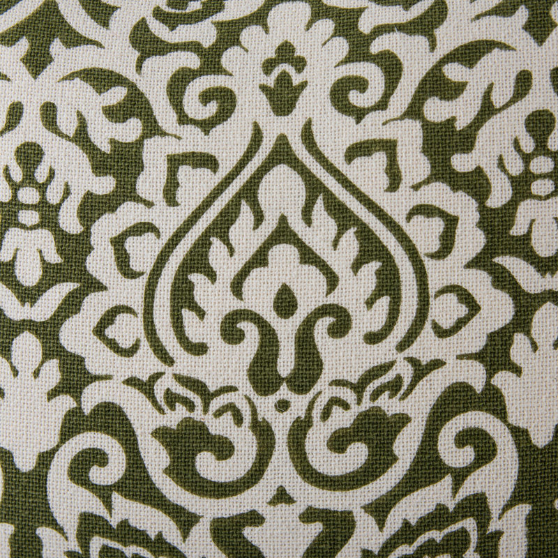 Godines Damask Cotton Reversible Throw Pillow, Green
